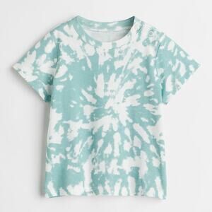 H&M Blue & White Tie Dye Short Sleeve T Shirt Size 12 Months